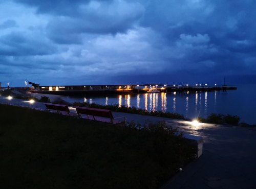 Nach dem Sonnenuntergang im Hafen von Helgoland