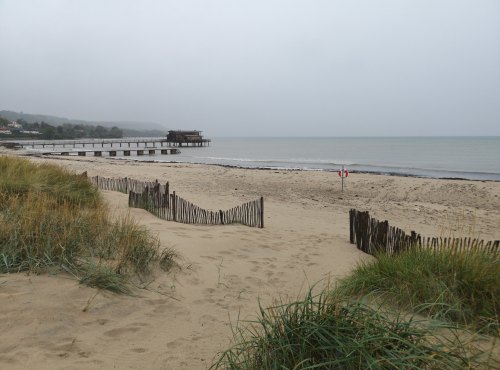 Sandstrand in Båstad in miesem Wetter