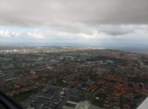 Über Malmö mit Blick auf den Øresund
